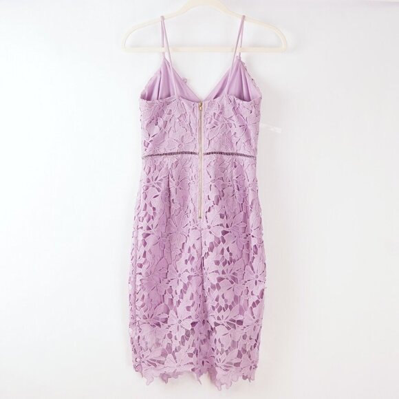 Love Ady Lavender Purple Floral Lace Overlay Dress - Size Small - Picture 2 of 7